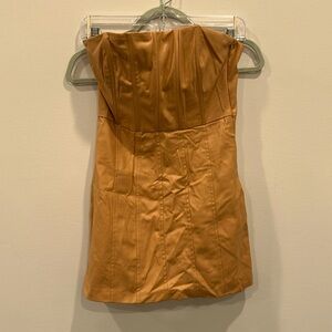 Zara leather strapless dress